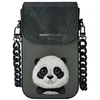Nimmy 3in1 rinkinys telefono krepšys + piniginė + dėklas lokatoriui, juodos spalvos, Big Eyed Pet 2.0 Panda