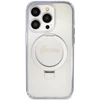 Dėklas GUESS GUHMP15LHRSGSD IPHONE 15 PRO 6.1 "SKAIDRUS / SKAIDRUS KIETAS DĖLĖS ŽIEDAS STOVAS SCRIPT GLITTER MAGSAFE