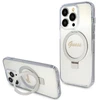 Dėklas GUESS GUHMP15LHRSGSD IPHONE 15 PRO 6.1 "SKAIDRUS / SKAIDRUS KIETAS DĖLĖS ŽIEDAS STOVAS SCRIPT GLITTER MAGSAFE