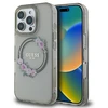 Guess GUHMP16LHFWFCK iPhone 16 Pro 6,3" juodos spalvos kietas dėklas IML Flowers Wreath MagSafe