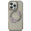 Guess GUHMP16LHFWFCK iPhone 16 Pro 6,3" juodos spalvos kietas dėklas IML Flowers Wreath MagSafe