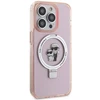 Karl Lagerfeld KLHMP15XHMRSKCP iPhone 15 Pro Max 6.7″ rožinės spalvos kietas dėklas su žiediniu stovu Karl&Choupettte