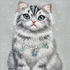 NIMMY dėklas LUCKY FASHION CAT, suderinamas su MagSafe, skirtas IPHONE 18 Pro/17 Pro, pilkas