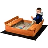 Vaikiška medinė smėlio dėžė su uždengimu ir suolais Baby Mix 100x100 cm