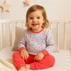 Vaikiška medvilninė pižama New Baby su gėlėmis
