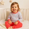 Vaikiška medvilninė pižama New Baby su gėlėmis