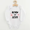Vaikiškas margintas bodis New Baby BORN IN 2025 rožinis