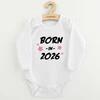Vaikiškas margintas bodis New Baby BORN IN 2026 rožinis