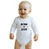 Vaikiškas margintas bodis New Baby BORN IN 2025 rožinis