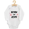 Vaikiškas margintas bodis New Baby BORN IN 2025 rožinis