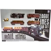 Žaislinis traukinys Rail King su garvežiu ir 3 vagonais