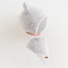 Žieminė kūdikio kepurė su kaklo skara New Baby Teddy Bear pilkai rožinė, dydis 86 (12-18 mėn.)
