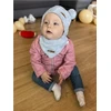 Žieminė kūdikio kepurė su kaklo skara New Baby Teddy Bear pilkai rožinė, dydis 74 (6-9 mėn.)