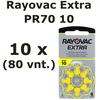 Rayovac Extra elementai klausos aparatams PR70 10, 80 vnt.