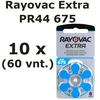 Rayovac Extra elementai klausos aparatams PR44 675, 60 vnt.