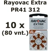 Rayovac Extra elementai klausos aparatams PR41 312, 80 vnt.