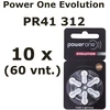 Varta Power One Evolution elementai klausos aparatams PR41 312, 60 vnt.