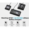 Xtar 1,5V 1000mAh AAA įkraunamas Li-ion elementas, 4 vnt. + dėklas