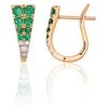Diamond Sky Jewelry Auksiniai auskarai su deimantais ir smaragdais „Skylar III“