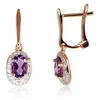 Diamond Sky Jewelry Auksiniai auskarai su deimantais ir ametistais „Saulutė V“