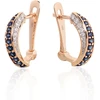 Diamond Sky Jewelry Auksiniai auskarai su deimantais ir safyrais „Safyrų melodija“