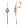 Diamond Sky Jewelry Auksiniai auskarai su deimantais ir topazais „Azūro linija“