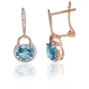 Diamond Sky Jewelry Auksiniai auskarai su deimantais ir topazais „Aušros Magija“