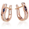 Diamond Sky Jewelry Auksiniai auskarai su deimantais ir safyrais „Dangaus Dovana“