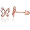 Diamond Sky Jewelry Auksiniai auskarai-vinukai su cirkoniais „Auksinis Drugelis XIII“