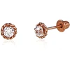 Diamond Sky Jewelry Auksiniai auskarai-vinukai su cirkoniais „Auksinė Gėlė XXX“