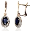 Diamond Sky Jewelry Auksiniai auskarai su deimantais ir safyrais „Saulutė II“