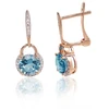 Diamond Sky Jewelry Auksiniai auskarai su deimantais ir topazais „Aušros Magija“