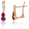 Diamond Sky Jewelry Auksiniai auskarai su deimantais ir rubinais „Ugnies šokis“