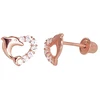 Diamond Sky Jewelry Auksiniai auskarai-vinukai su cirkoniais „Delfino Meilė“