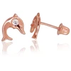 Diamond Sky Jewelry Auksiniai auskarai-vinukai su cirkoniais „Delfino Meilė II“