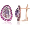 Diamond Sky Jewelry Auksiniai auskarai su deimantais, rubinais ir ametistais „Charlotte III“