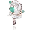 Diamond Sky Jewelry Auksiniai auskarai su deimantais ir smaragdais „Groteks II“