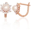 Diamond Sky Jewelry Auksiniai auskarai su cirkoniais ir perlais „Galos XV“