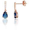 Diamond Sky Jewelry Auksiniai auskarai-vinukai su cirkoniais „Mėlynas Akcentas“
