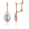 Diamond Sky Jewelry Auksiniai auskarai su deimantais ir topazais „Vandenyno spindesys“