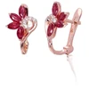 Diamond Sky Jewelry Auksiniai auskarai su deimantais ir rubinais „Crystallite IV“