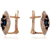 Diamond Sky Jewelry Auksiniai auskarai su deimantais ir safyrais „Aleksandrija V“