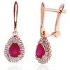 Diamond Sky Jewelry Auksiniai auskarai su deimantais ir rubinais „Renaissance II“