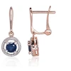 Diamond Sky Jewelry Auksiniai auskarai su deimantais ir safyrais „Širdys ir Strėlės IX“