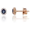 Diamond Sky Jewelry Auksiniai auskarai-vinukai su deimantais ir safyrais „Ferro“