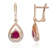 Diamond Sky Jewelry Auksiniai auskarai su deimantais ir rubinais „Karališkieji IV“