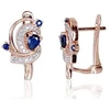 Diamond Sky Jewelry Auksiniai auskarai su deimantais ir safyrais „Grotex VI“
