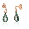 Diamond Sky Jewelry Auksiniai auskarai su deimantais ir smaragdais „Princesės Ašara“
