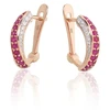 Diamond Sky Jewelry Auksiniai auskarai su deimantais ir rubinais „Rubinų melodija“