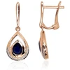 Diamond Sky Jewelry Auksiniai auskarai su deimantais ir safyrais „Royal III“